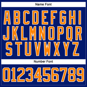 Custom Royal Bay Orange-White Hockey Lace Neck Jersey