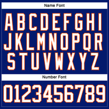 Charger l&#39;image dans la galerie, Custom Royal White-Orange Hockey Lace Neck Jersey
