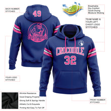 Load image into Gallery viewer, Custom Stitched Royal Pink-White Football Pullover Sweatshirt Hoodie
