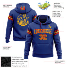 Load image into Gallery viewer, Custom Stitched Royal Red-Gold Football Pullover Sweatshirt Hoodie

