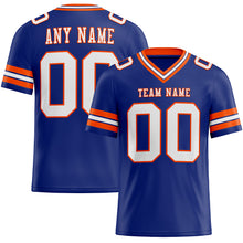 Load image into Gallery viewer, Custom Royal White-Orange Mesh Authentic Football Jersey
