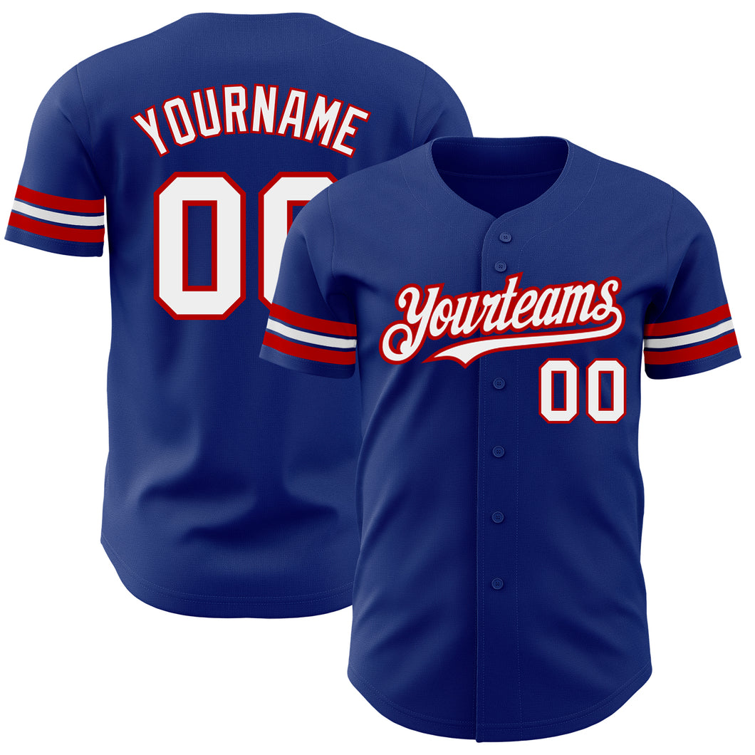 Custom Royal White-Red Authentic Baseball Jersey