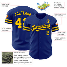 Load image into Gallery viewer, Custom Royal Yellow-Black Authentic Baseball Jersey
