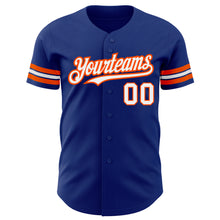 Laden Sie das Bild in den Galerie-Viewer, Custom Royal White-Orange Authentic Baseball Jersey
