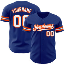 Laden Sie das Bild in den Galerie-Viewer, Custom Royal White-Orange Authentic Baseball Jersey
