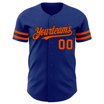 Custom Royal Orange-Black Authentic Baseball Jersey