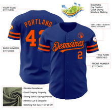 Load image into Gallery viewer, Custom Royal Orange-Black Authentic Baseball Jersey
