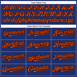 Custom Royal Orange-Black Authentic Baseball Jersey