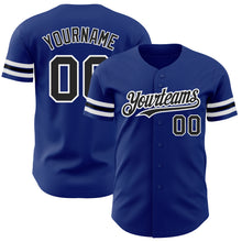 Load image into Gallery viewer, Custom Royal Black-White Authentic Baseball Jersey
