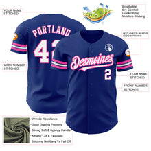 Laden Sie das Bild in den Galerie-Viewer, Custom Royal White-Pink Authentic Baseball Jersey
