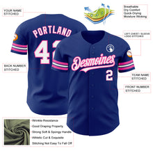 Load image into Gallery viewer, Custom Royal White-Pink Authentic Baseball Jersey
