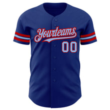 Laden Sie das Bild in den Galerie-Viewer, Custom Royal Light Blue-Red Authentic Baseball Jersey
