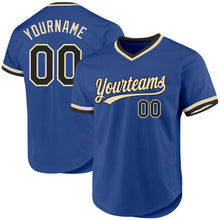 Load image into Gallery viewer, Custom Royal Black-Cream Authentic Throwback Baseball Jersey
