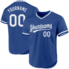 Load image into Gallery viewer, Custom Royal White Authentic Throwback Baseball Jersey

