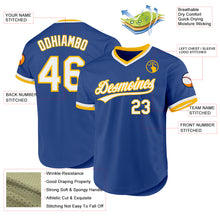 Load image into Gallery viewer, Custom Royal White-Gold Authentic Throwback Baseball Jersey
