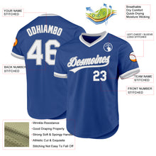 Load image into Gallery viewer, Custom Royal White-Gray Authentic Throwback Baseball Jersey
