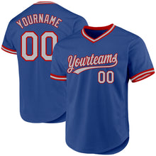 Load image into Gallery viewer, Custom Royal Gray-Red Authentic Throwback Baseball Jersey
