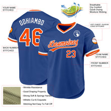 Load image into Gallery viewer, Custom Royal Orange-White Authentic Throwback Baseball Jersey
