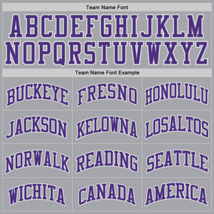 Custom Gray Purple-White Authentic Throwback Basketball Jersey