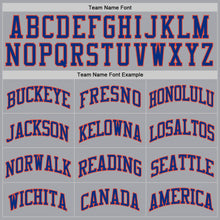 Load image into Gallery viewer, Custom Gray Royal-Orange Authentic Throwback Basketball Jersey
