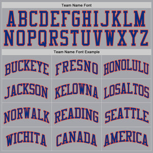 Custom Gray Royal-Orange Authentic Throwback Basketball Jersey