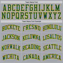 Load image into Gallery viewer, Custom Gray Green-Gold Authentic Throwback Basketball Jersey
