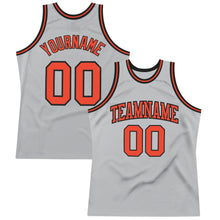 Laden Sie das Bild in den Galerie-Viewer, Custom Gray Orange-Black Authentic Throwback Basketball Jersey
