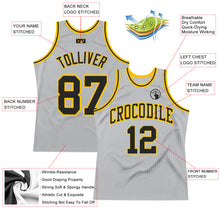 Загрузить изображение в средство просмотра галереи, Custom Gray Black-Gold Authentic Throwback Basketball Jersey
