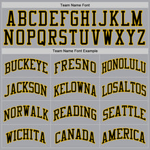 Загрузить изображение в средство просмотра галереи, Custom Gray Black-Gold Authentic Throwback Basketball Jersey
