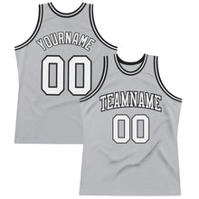Загрузить изображение в средство просмотра галереи, Custom Gray White-Black Authentic Throwback Basketball Jersey
