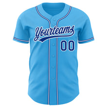 Load image into Gallery viewer, Custom Sky Blue Royal-White Authentic Baseball Jersey
