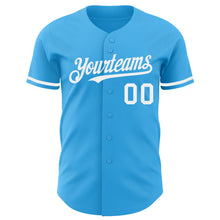 Laden Sie das Bild in den Galerie-Viewer, Custom Sky Blue White Authentic Baseball Jersey
