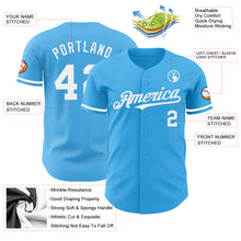 Load image into Gallery viewer, Custom Sky Blue White Authentic Baseball Jersey
