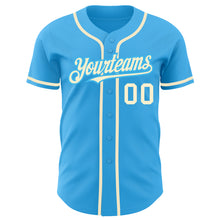 Laden Sie das Bild in den Galerie-Viewer, Custom Sky Blue Cream Authentic Baseball Jersey
