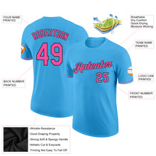 Load image into Gallery viewer, Custom Sky Blue Pink-Black Performance T-Shirt
