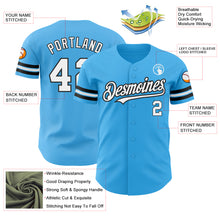 Load image into Gallery viewer, Custom Sky Blue White-Black Authentic Baseball Jersey
