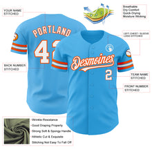 Load image into Gallery viewer, Custom Sky Blue White-Orange Authentic Baseball Jersey
