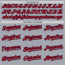 Laden Sie das Bild in den Galerie-Viewer, Custom Gray Navy Pinstripe Red Authentic Sleeveless Baseball Jersey

