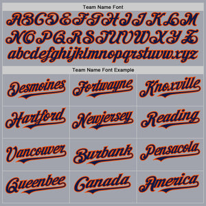 Custom Gray Navy Pinstripe Orange Authentic Sleeveless Baseball Jersey