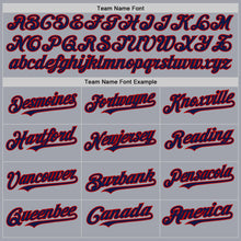 Laden Sie das Bild in den Galerie-Viewer, Custom Gray Navy Pinstripe Red Authentic Sleeveless Baseball Jersey
