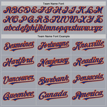 Laden Sie das Bild in den Galerie-Viewer, Custom Gray Royal Pinstripe Orange Authentic Sleeveless Baseball Jersey
