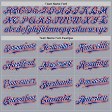 Load image into Gallery viewer, Custom Gray Royal-Red Authentic Sleeveless Baseball Jersey
