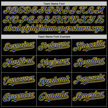 Load image into Gallery viewer, Custom Black Royal-Yellow Authentic Sleeveless Baseball Jersey
