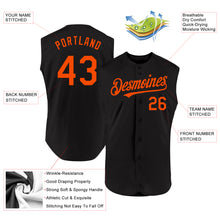 Load image into Gallery viewer, Custom Black Orange Authentic Sleeveless Baseball Jersey
