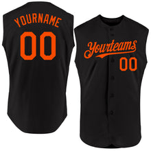 Laden Sie das Bild in den Galerie-Viewer, Custom Black Orange Authentic Sleeveless Baseball Jersey
