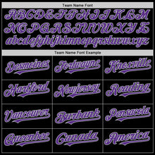 Laden Sie das Bild in den Galerie-Viewer, Custom Black Purple-Gray Authentic Sleeveless Baseball Jersey
