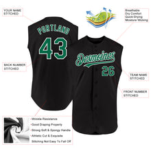 Laden Sie das Bild in den Galerie-Viewer, Custom Black Kelly Green-White Authentic Sleeveless Baseball Jersey
