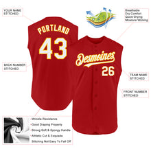 Load image into Gallery viewer, Custom Red White-Gold Authentic Sleeveless Baseball Jersey
