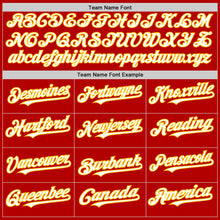 Load image into Gallery viewer, Custom Red White-Gold Authentic Sleeveless Baseball Jersey
