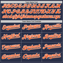 Load image into Gallery viewer, Custom Navy Orange-White Authentic Sleeveless Baseball Jersey
